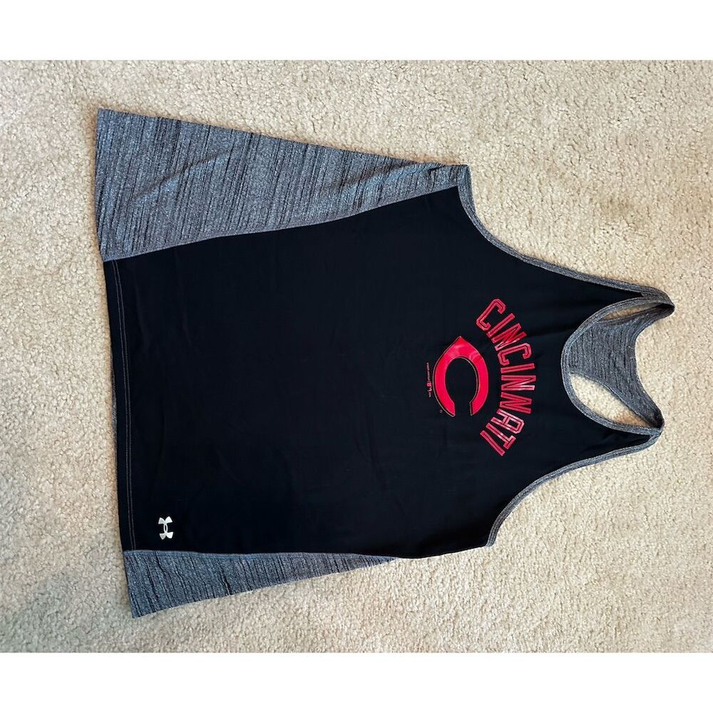 Under Armour Women's Cincinnati Reds Racerback Tank Top Black L
